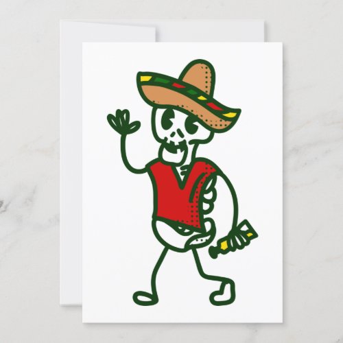 happy cinco de mayo skeleton cute mexican invitation