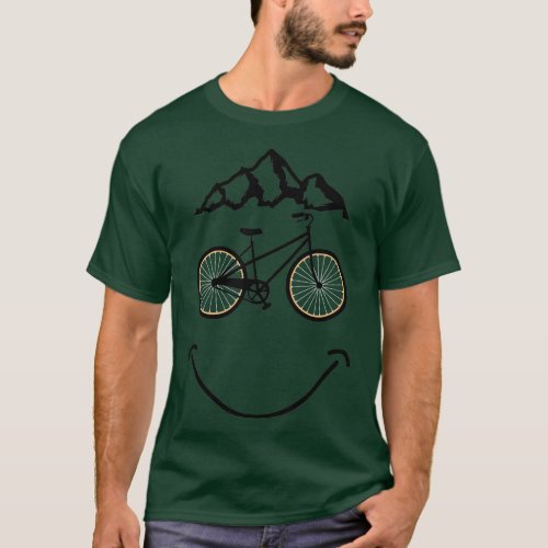 Happy City Bike Cyclist Face Mood Wheels Cycling B T_Shirt