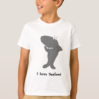 Happy Clapping Cartoon Shark T-Shirt