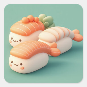 Happy Clay Sushi Trio Sticker