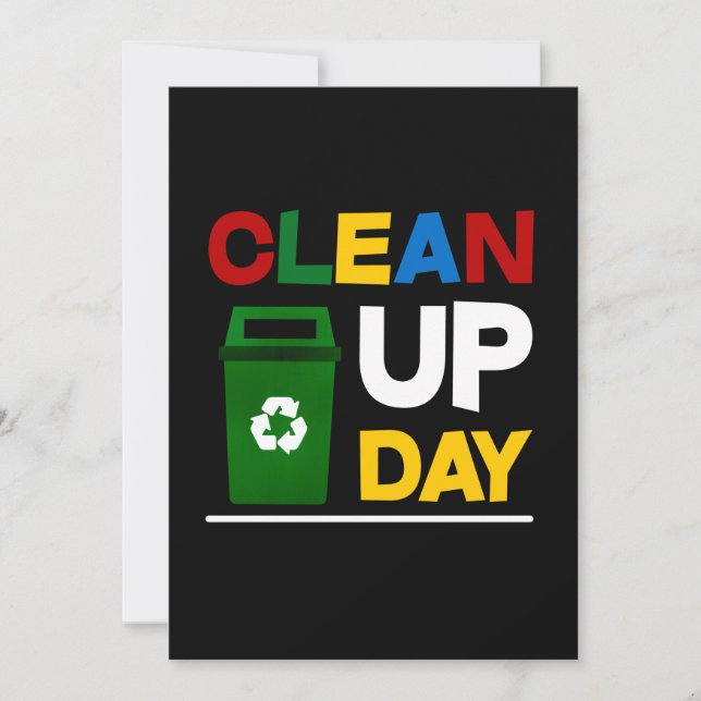 Happy Clean Up Day Cleaning Environmental Save The Date (Front)