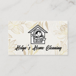 Happy Cleaner Logo House Keeping Business Card