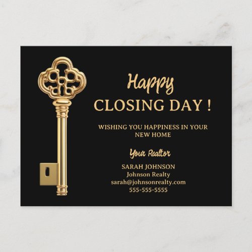 Happy Closing Day New Home Real Estate Postcard