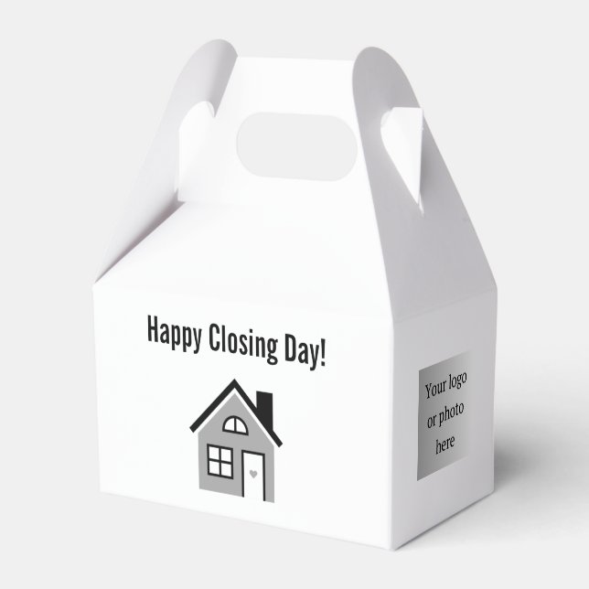 Happy Closing Day Real Estate Favor Boxes (Front Side)