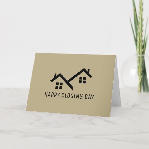 Happy Closing Day Real Estate Modern Tan Note Card