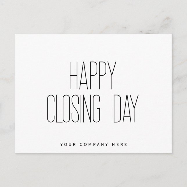 Happy Closing Day Real Estate  Postcard (Front)