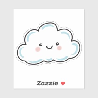 Happy Cloud Sticker | Zazzle