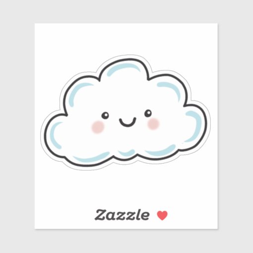 Happy Cloud Sticker | Zazzle