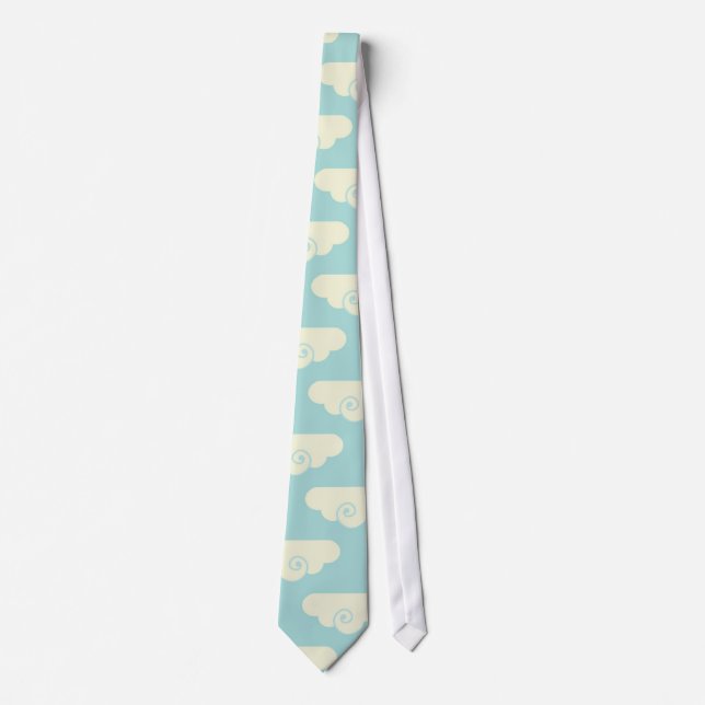 Happy Clouds Blue Sky Neck Tie (Front)