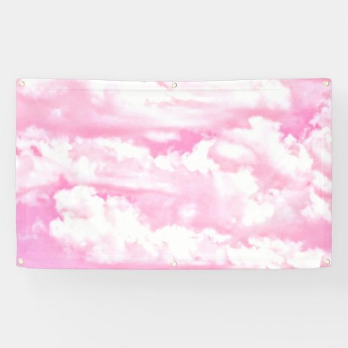Happy Clouds Pink Display Banner