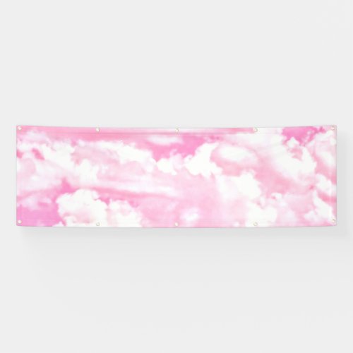 Happy Clouds Pink Display Banner