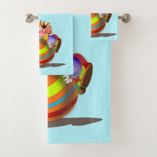 Happy Clown Bath Towel Set _ Customizable