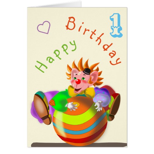Happy Clown Birthday Card (Front)