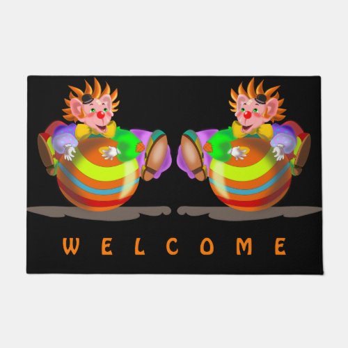 Happy Clown Doormat Welcome