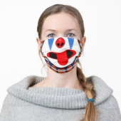 Happy Clown Face Adult Cloth Face Mask (Worn)