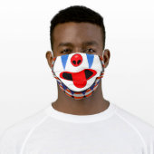 Happy Clown Face Adult Cloth Face Mask (Worn)