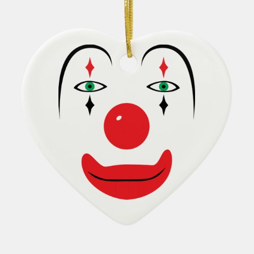 Happy Clown Face Ceramic Ornament