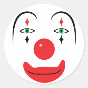 Happy Clown Face Classic Round Sticker