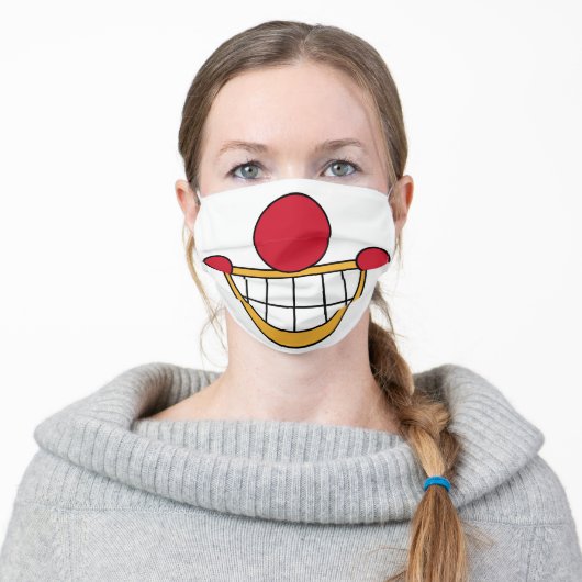 Happy Clown Face Nose Mask (Worn)
