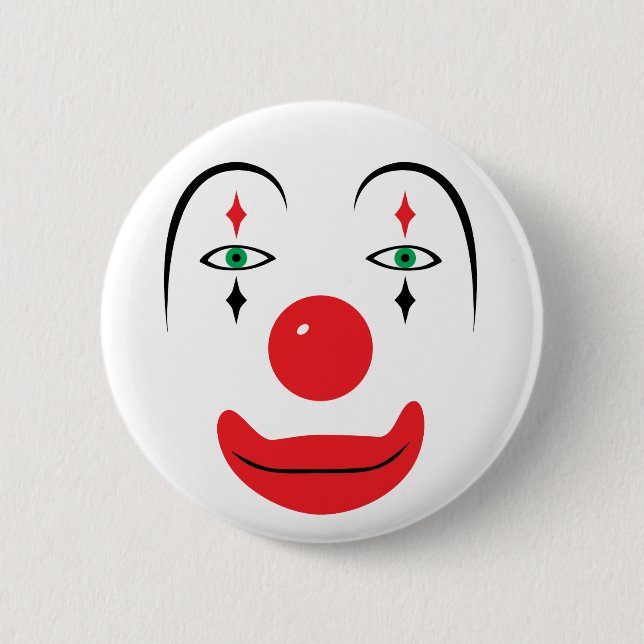 Happy Clown Face Pinback Button (Front)