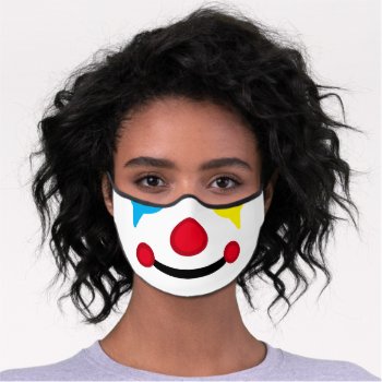 Happy Clown Face Premium Face Mask by prettystrangeu at Zazzle