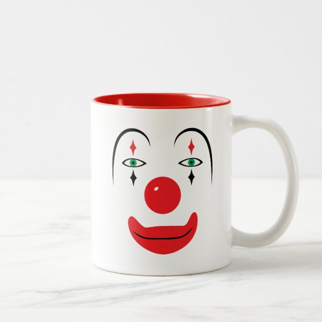 Happy Clown Face Two-Tone Coffee Mug (Right)