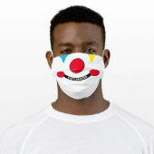 Happy Clown Face Vaccinated Smile Adult Cloth Face Mask (Worn)