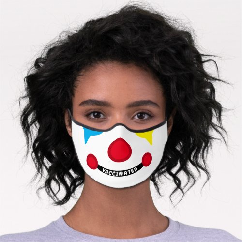 Happy Clown Face Vaccinated Smile Premium Face Mask