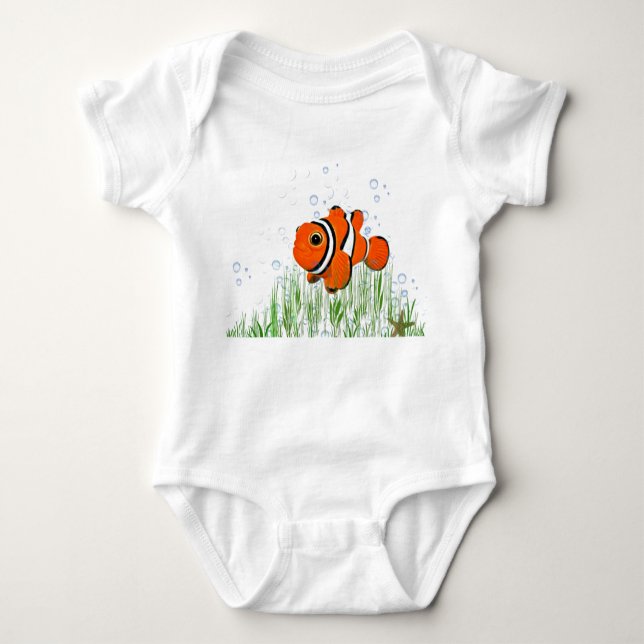 Happy Clown Fish Baby Bodysuit (Front)