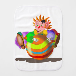 Happy Clown Funny Baby Burp Cloth - Customizable