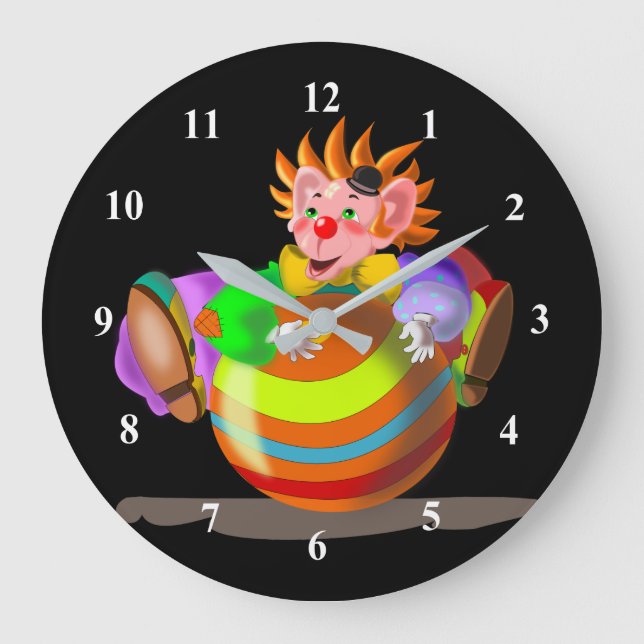 Happy Clown Funny Clock - Your Color (Front)