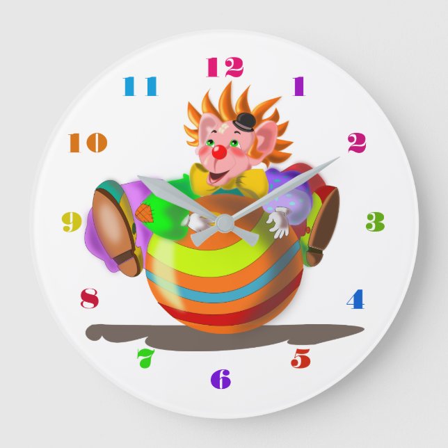 Happy Clown - Large Clock (Front)