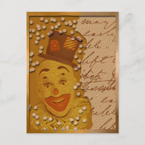 Happy clown postcard
