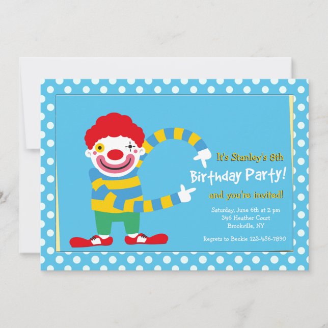Happy Clown Two Invitation (Front)