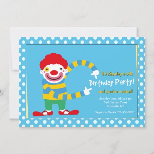 Happy Clown Two Invitation