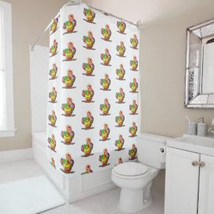 Happy Clown with Ball - Circus - Fun Painting Shower Curtain