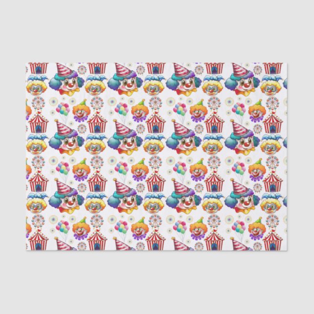 Happy Clowns Tissue Paper (Front)