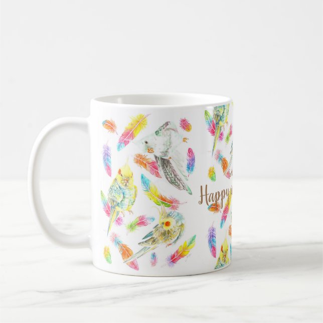 Happy cockatiel's life coffee mug (Left)