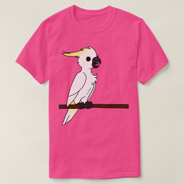 Happy cockatoo on perch T-Shirt (Design Front)