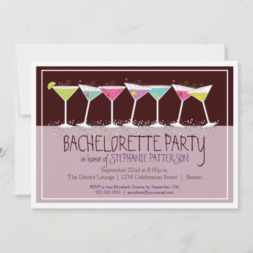 Happy Cocktails Bachelorette Party Invitation