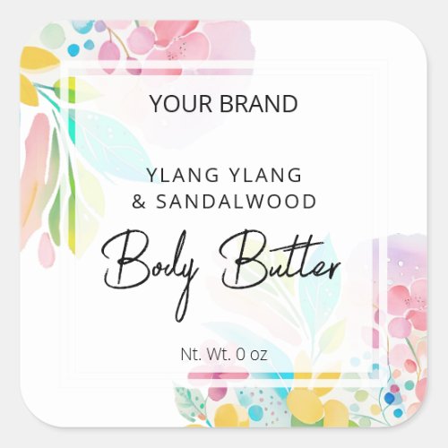 Happy Colored Body Butter Jar Labels