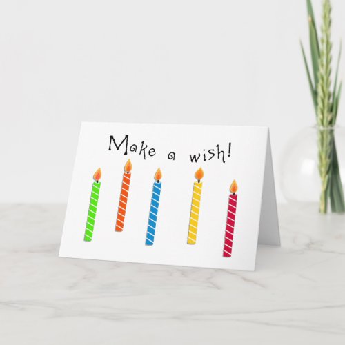 Happy Colorful Candles Birthday Wish Greeting Card