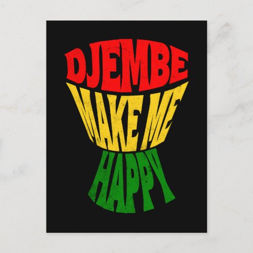 Happy Colorful Djembe Make Me Happy African Drum P Postcard