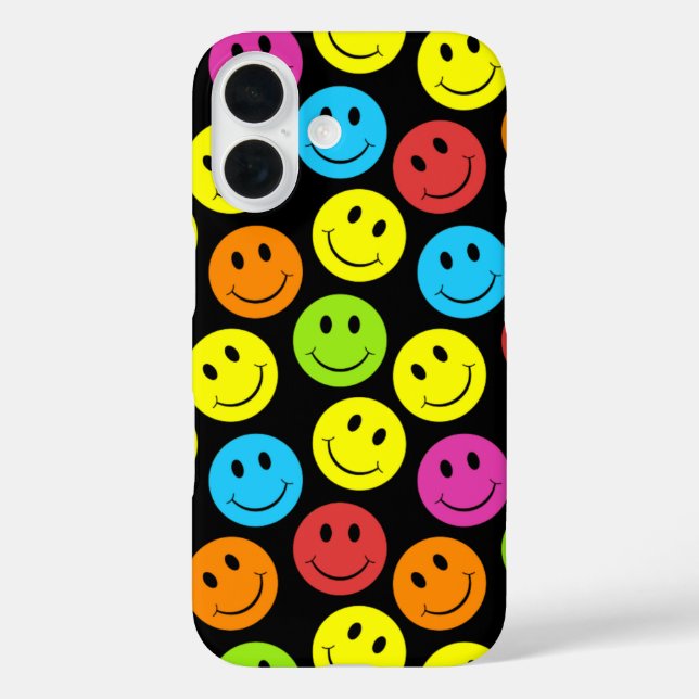 Happy Colorful Faces Pattern Case-Mate iPhone Case (Back)