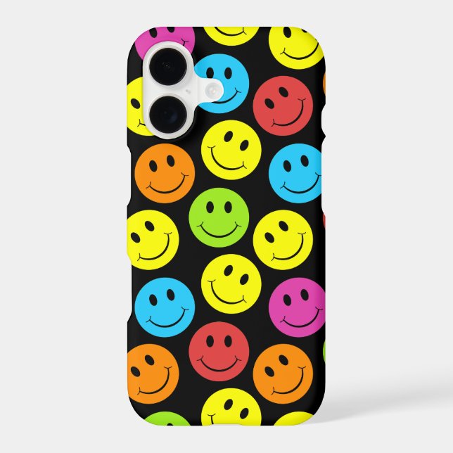 Happy Colorful Faces Pattern Case-Mate iPhone Case (Back)