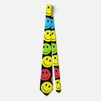 Happy Colorful Faces Pattern Tie