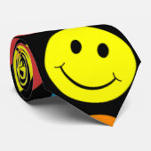 Happy Colorful Faces Pattern Tie (Rolled)