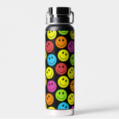 Happy Colorful Faces Water Bottle (Back)