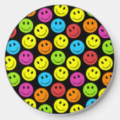 Happy Colorful Faces Wireless Charger (Front)