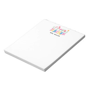 Happy Colorful Flowers Teacher Appreciation Notepad